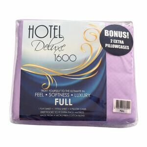 Hotel Deluxe New 1600 Thread Count Lilac Lavender Light Purple Full Bed Sheets